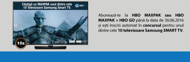 Campania “12 luni reduse la jumatate de MAXPAK, iti aduc unul dintre cele 10 televizoare Samsung Smart TV.